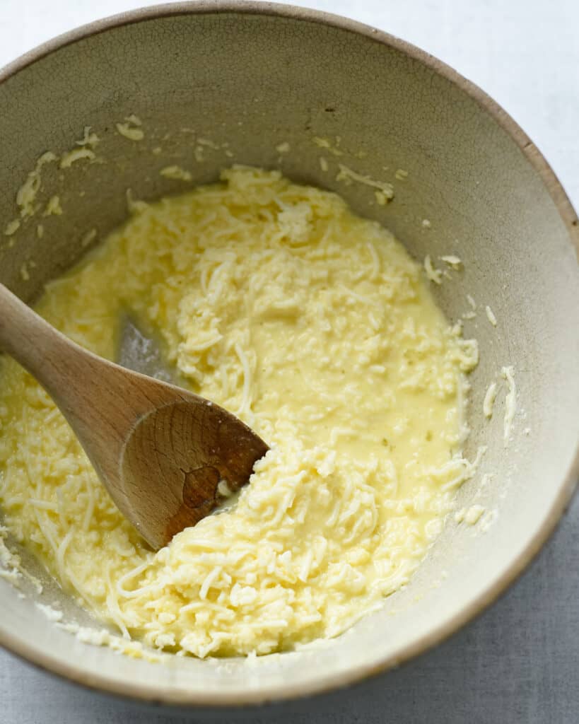 The egg and cheese mix