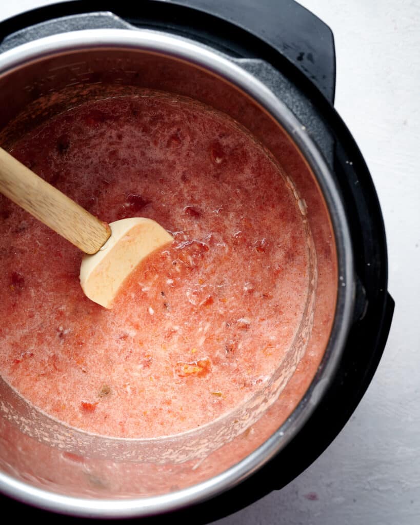 Instant Pot Mexican Style Rice before it's pressure cooked