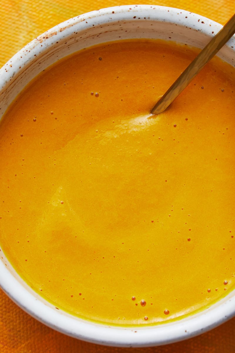 Close up of ginger salad dressing