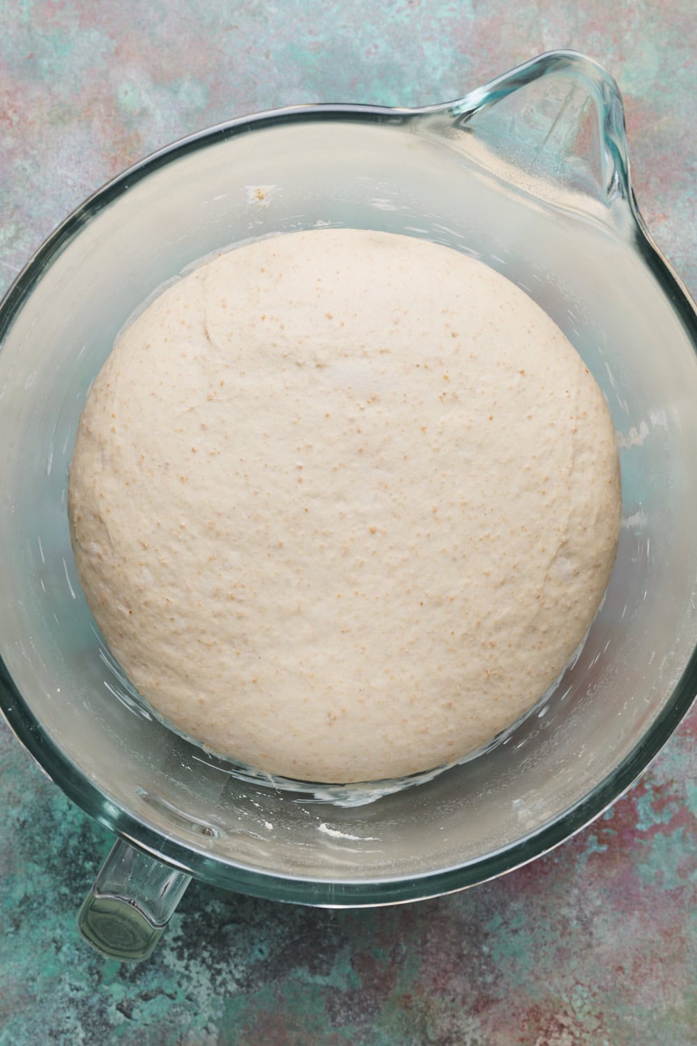 dough in a bowl after first rise