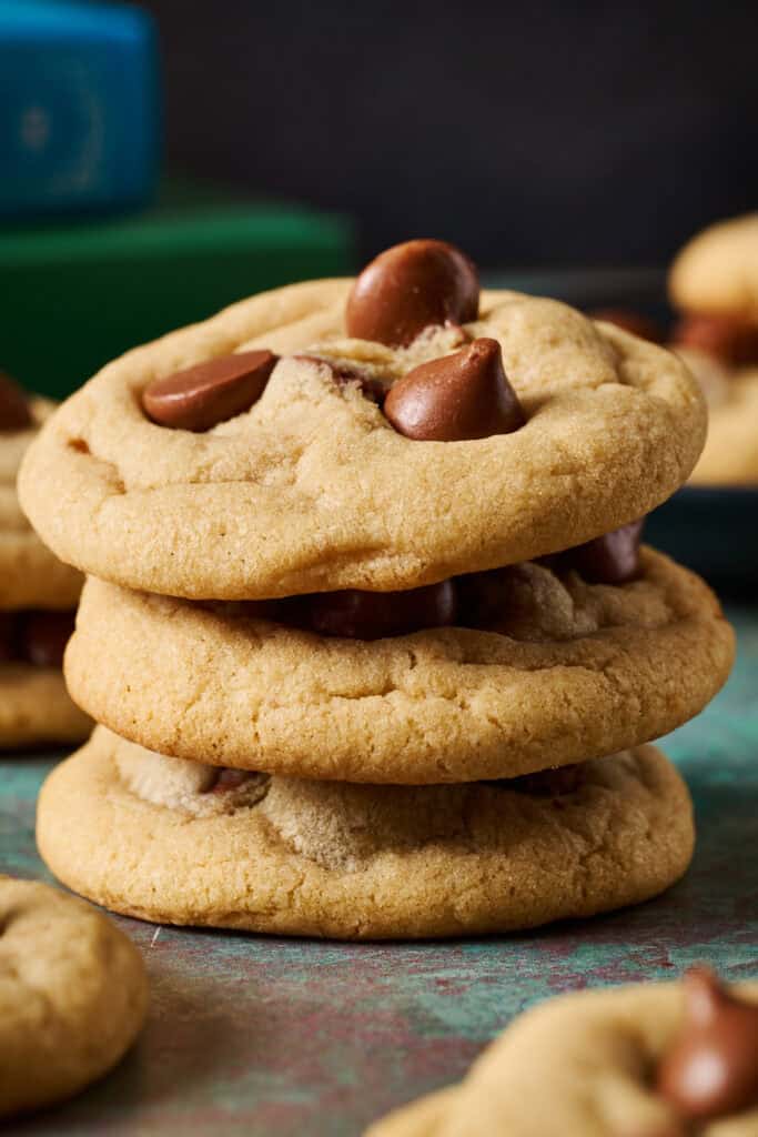 stack of chocolate chip cookies