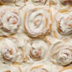 closeup of cinnamon rolls