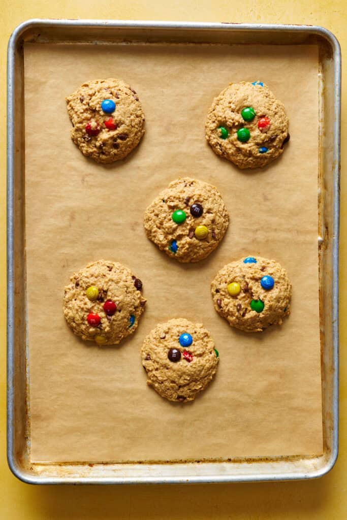 monster cookies after they've been baked