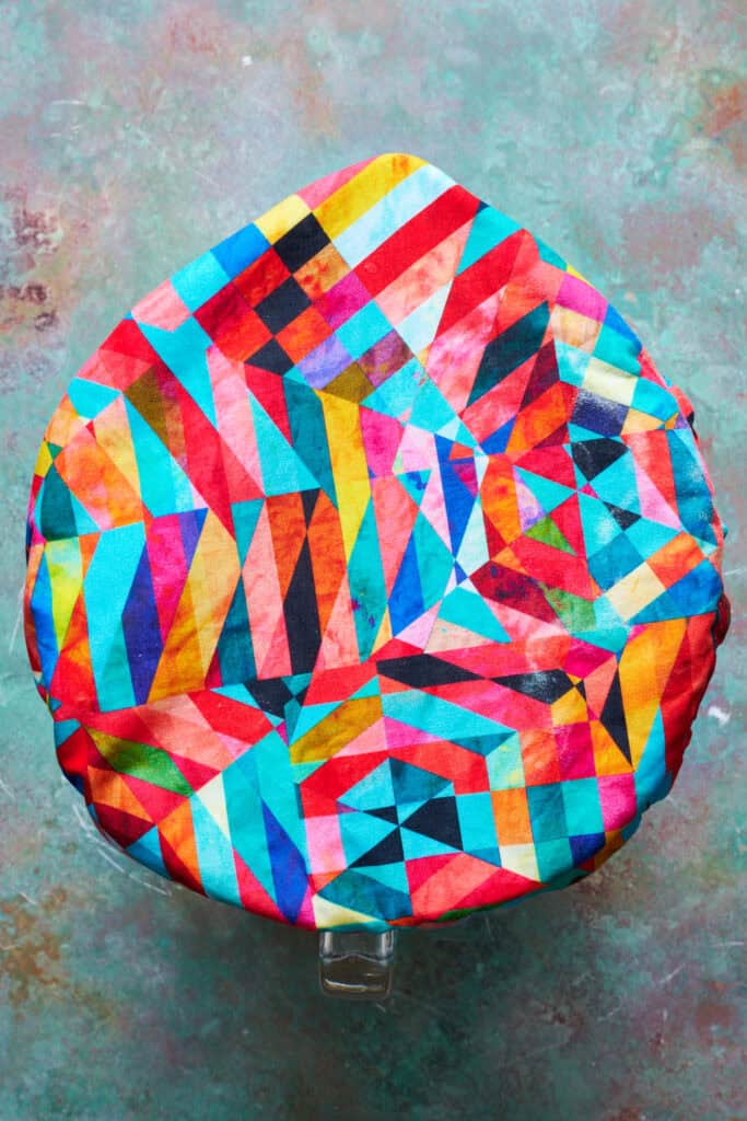 bowl of sourdough dough covered