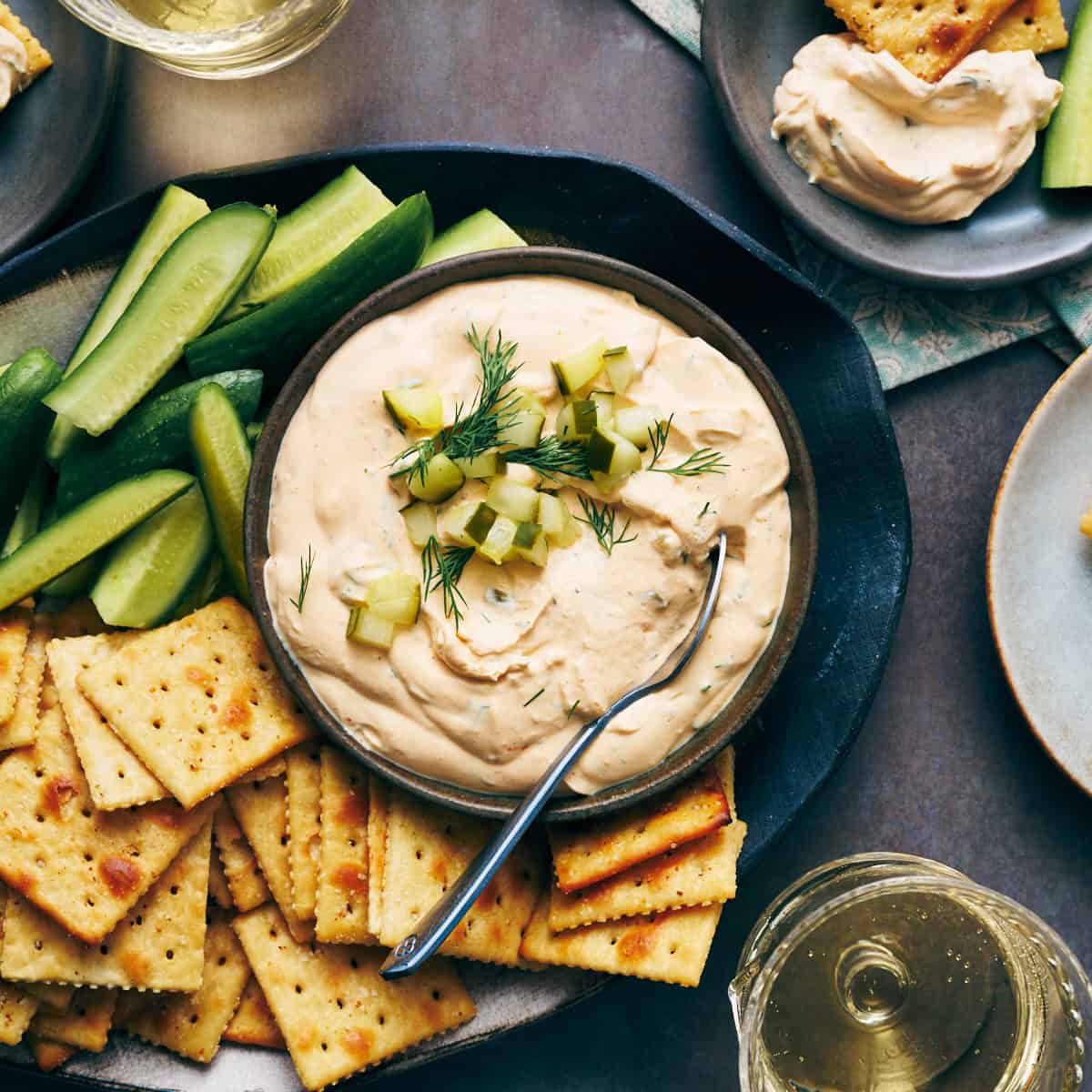 Spicy Dill Pickle Dip with Jalapeño
