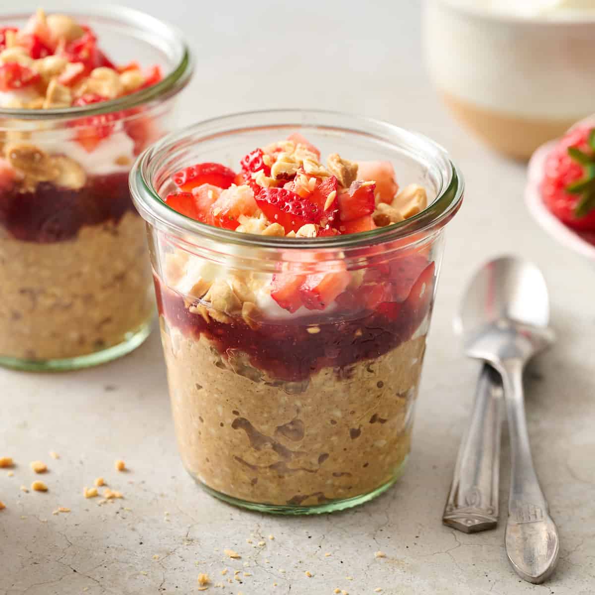 Peanut Butter and Jelly Overnight Oats 
