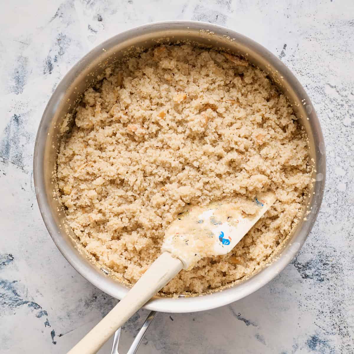 fluff the fonio with a fork or spatula before serving to help it get fluffy