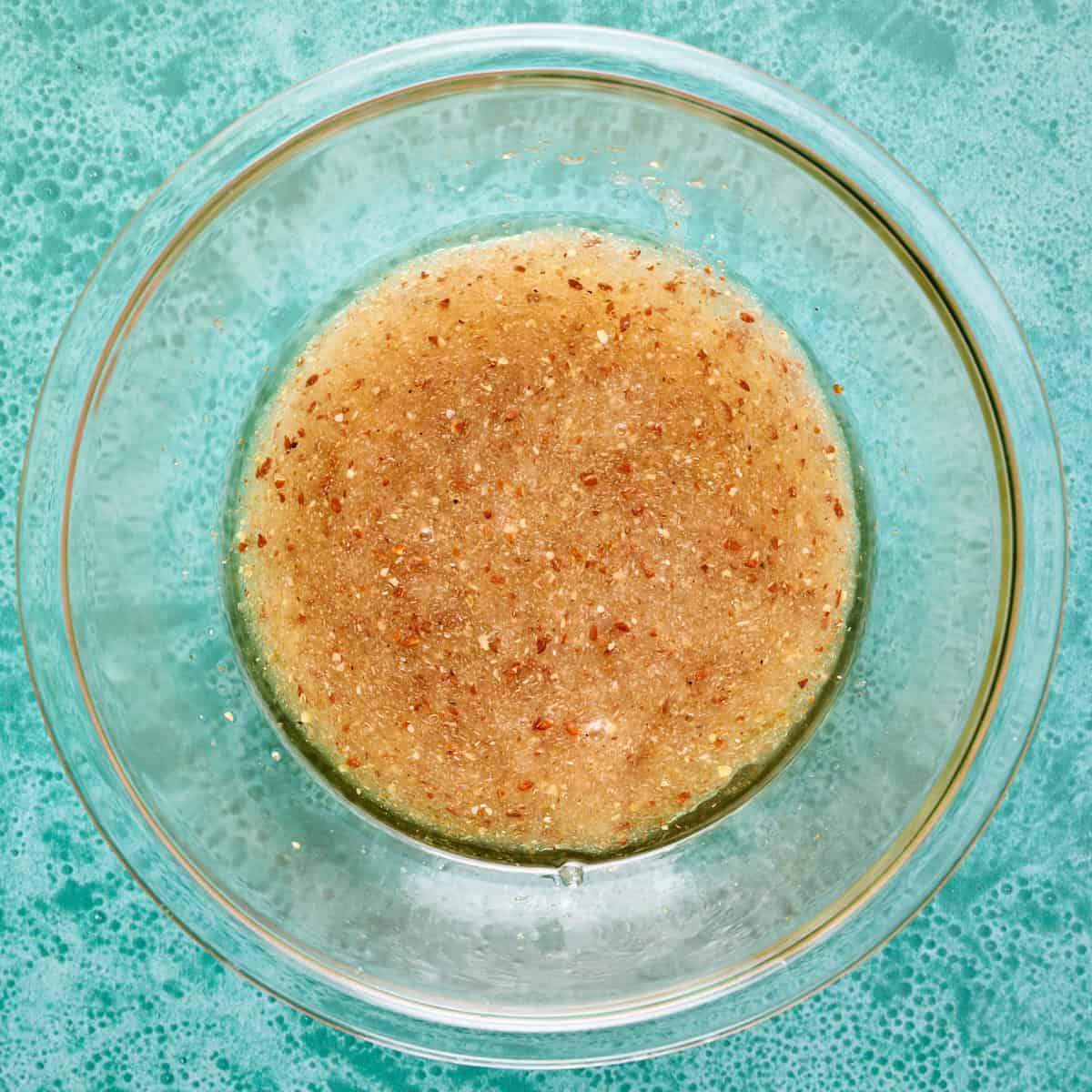 psyllium husk and flax gel in a bowl