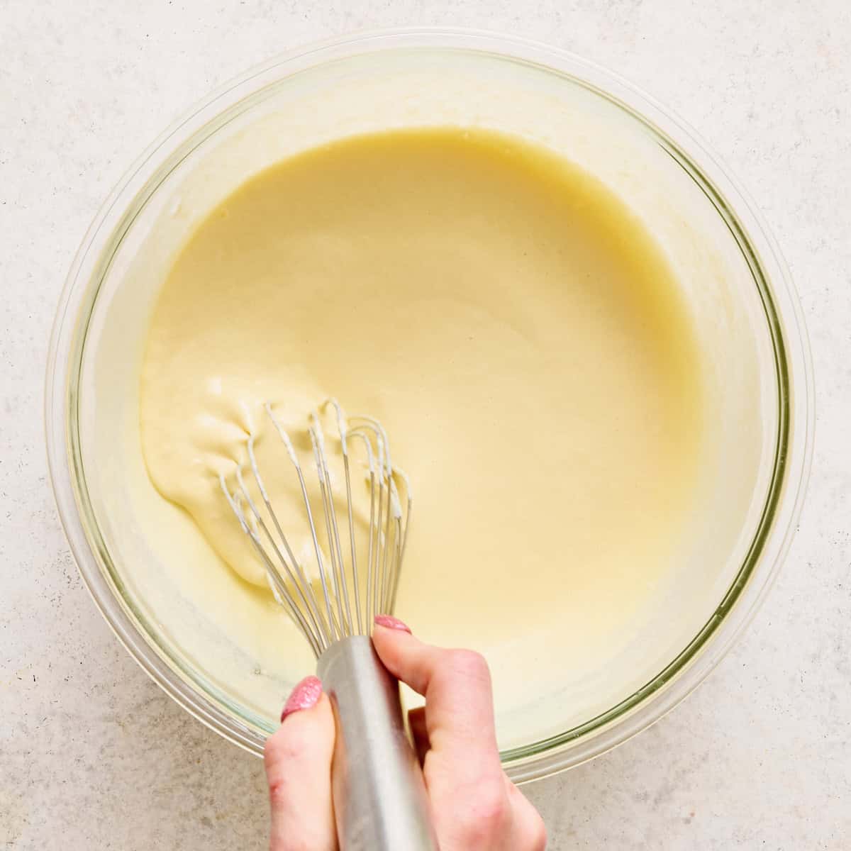 whisking together the wet ingredients