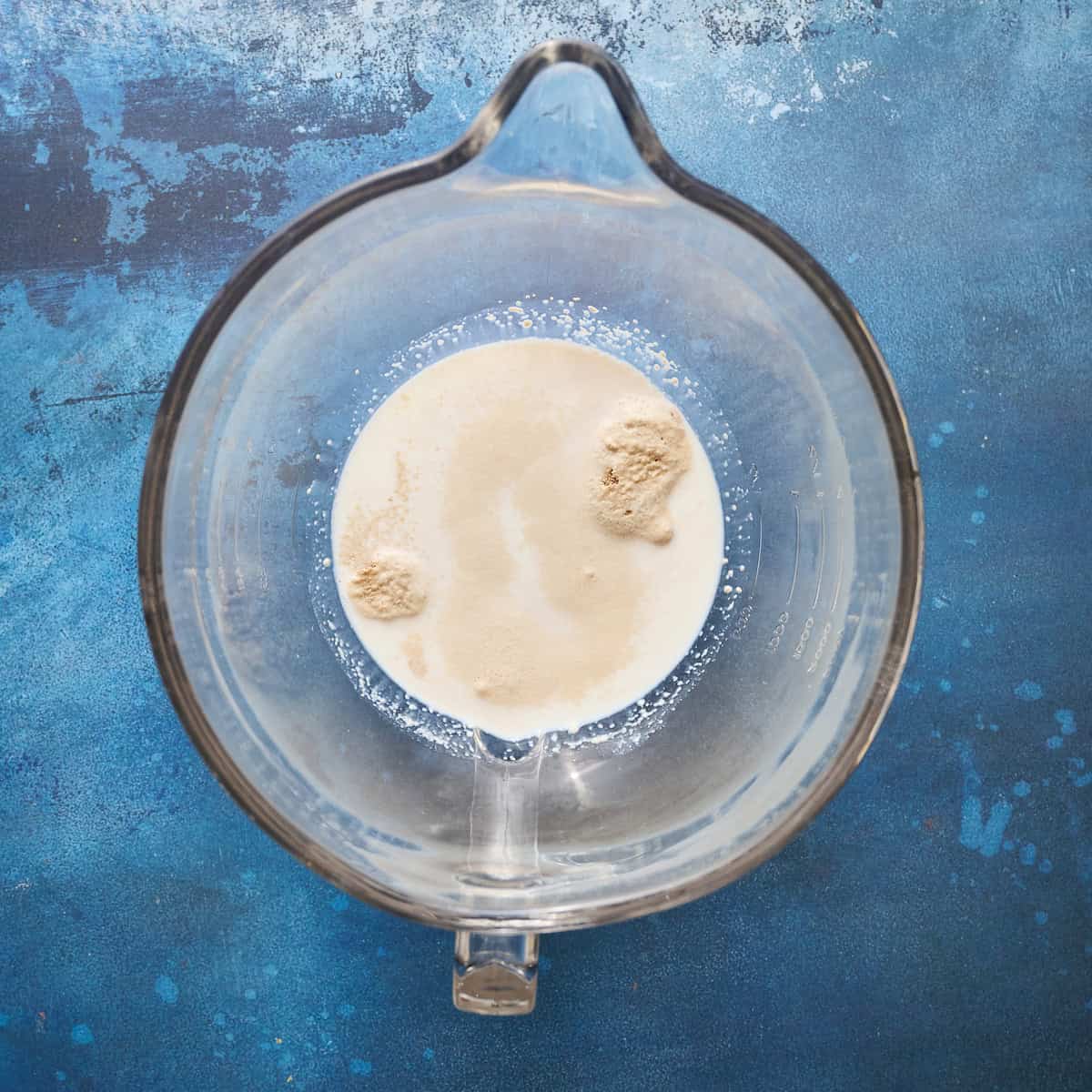 yeast blooming in warm milk and butter