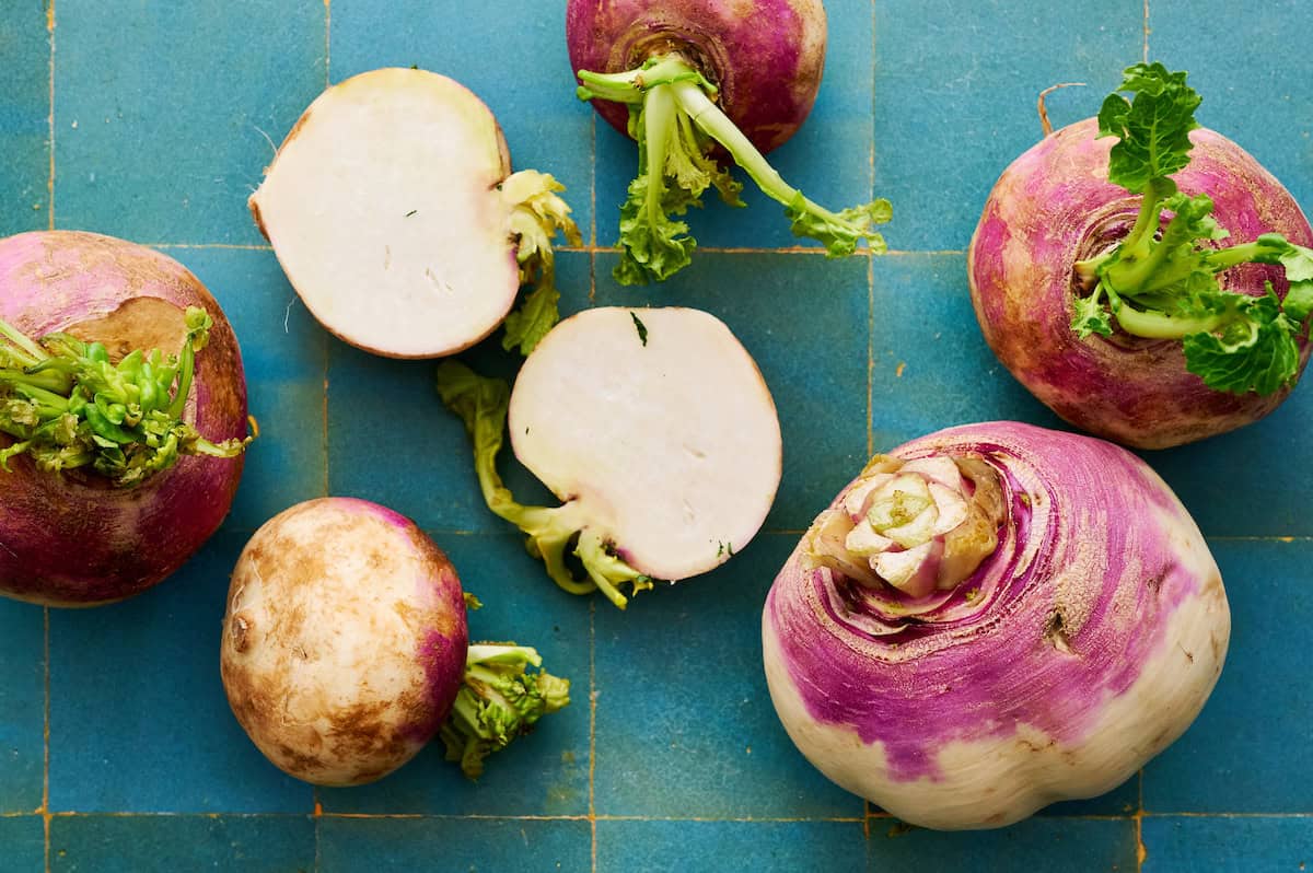 fresh raw turnips