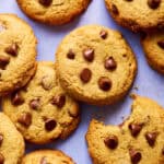 sugar free chocolate chip cookies arranged together