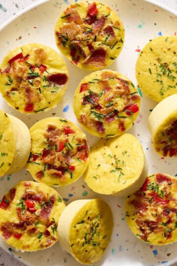 assorted egg bites on a plate