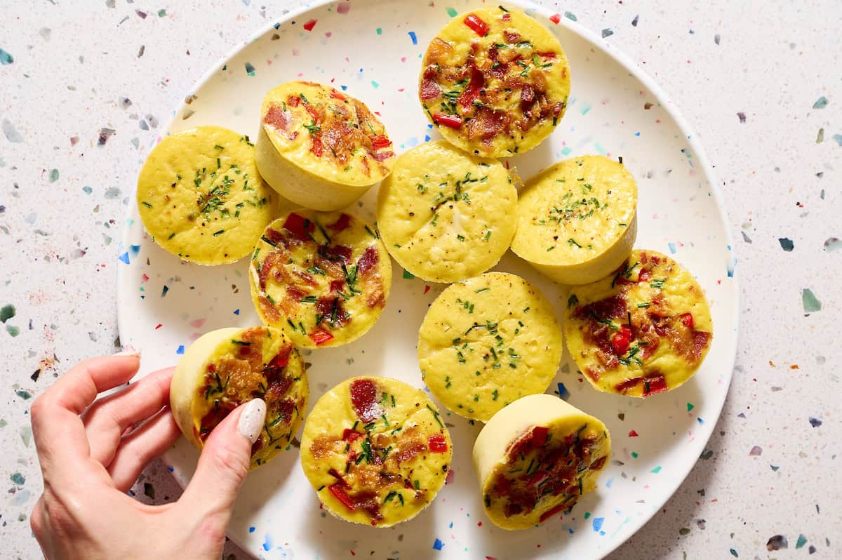 egg bites on a plate