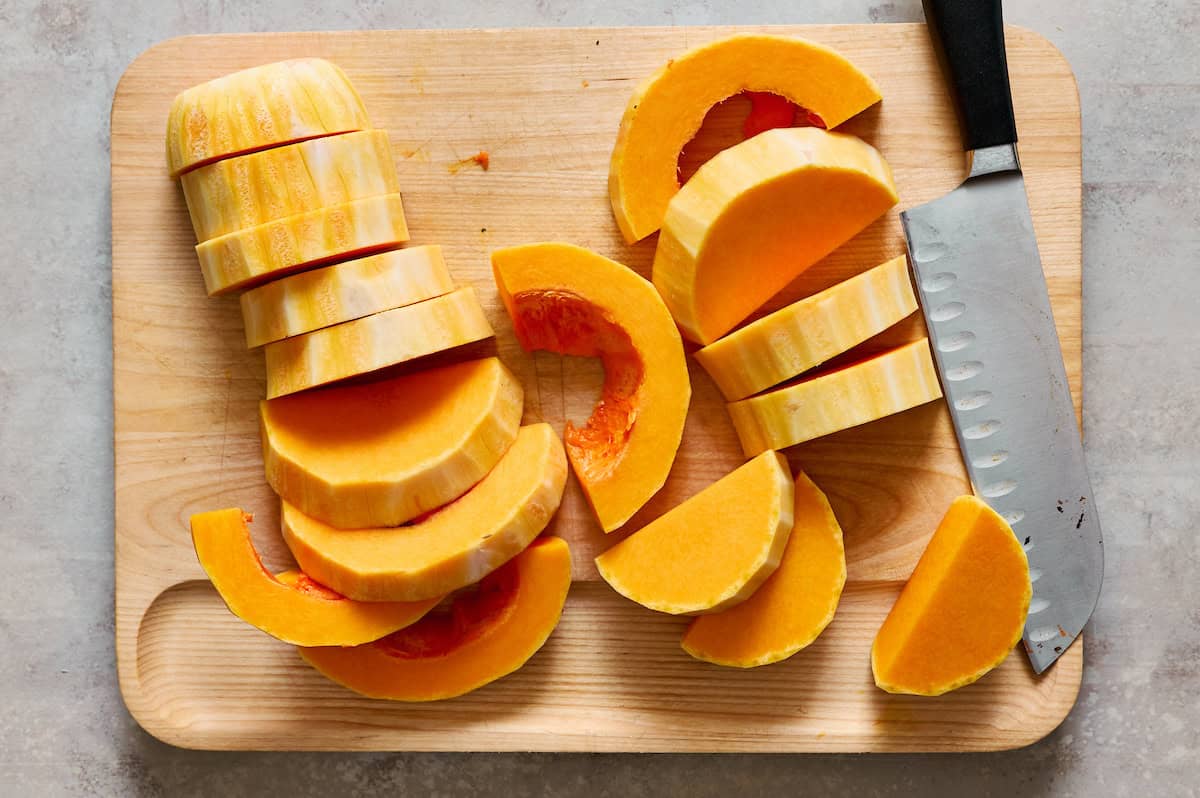 cut up butternut squash