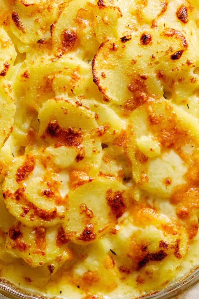 closeup of instant pot scalloped potatoes