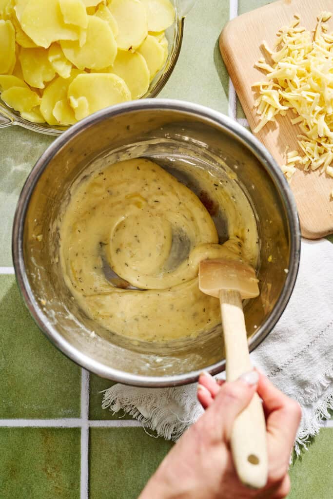stirring the roux in the instant pot