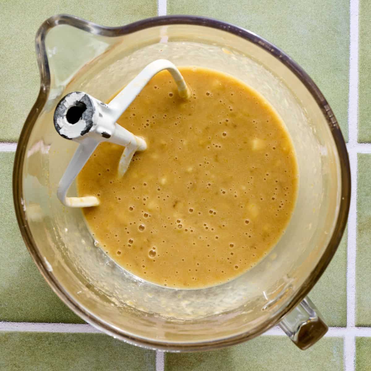 eggs beat into the wet ingredients