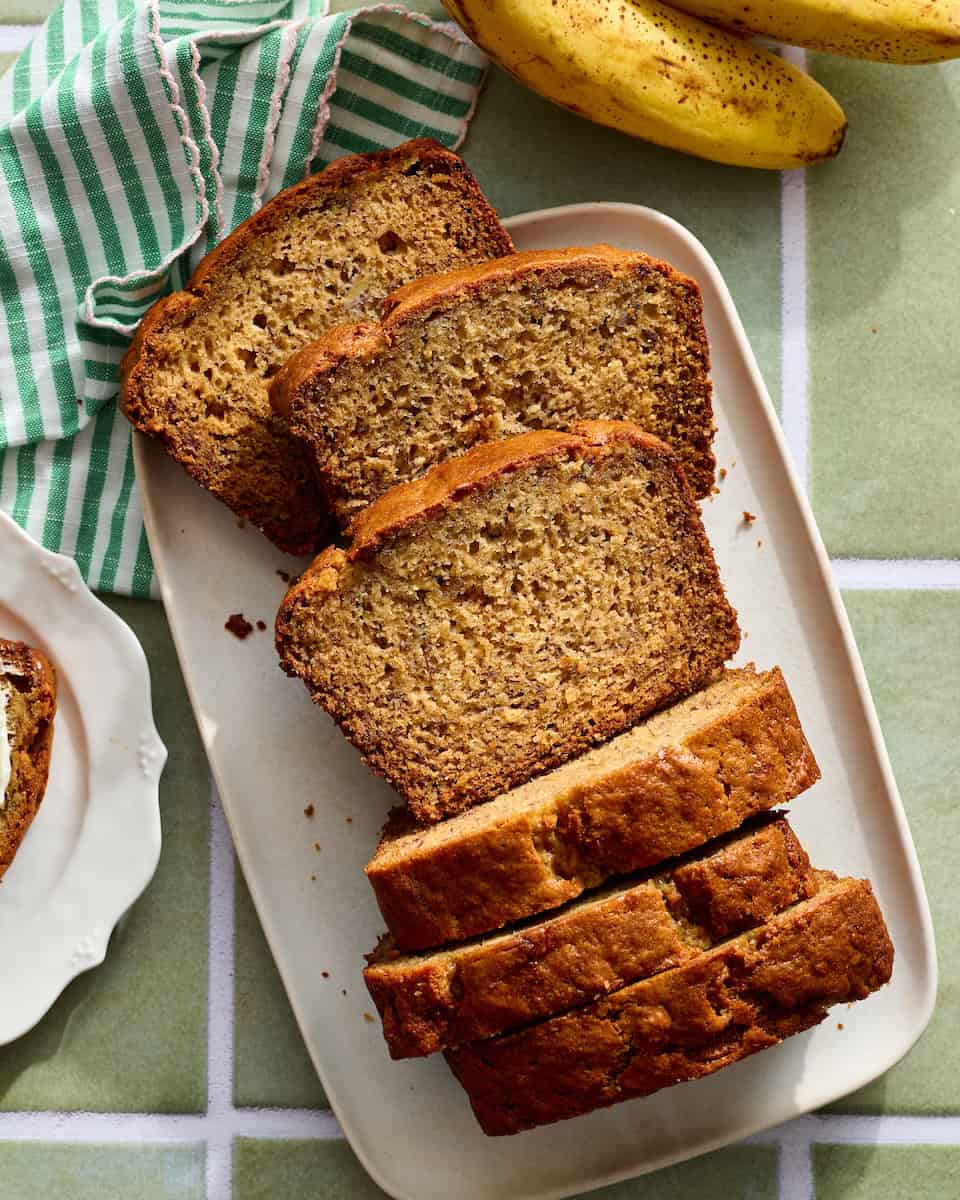 banana bread on a plate