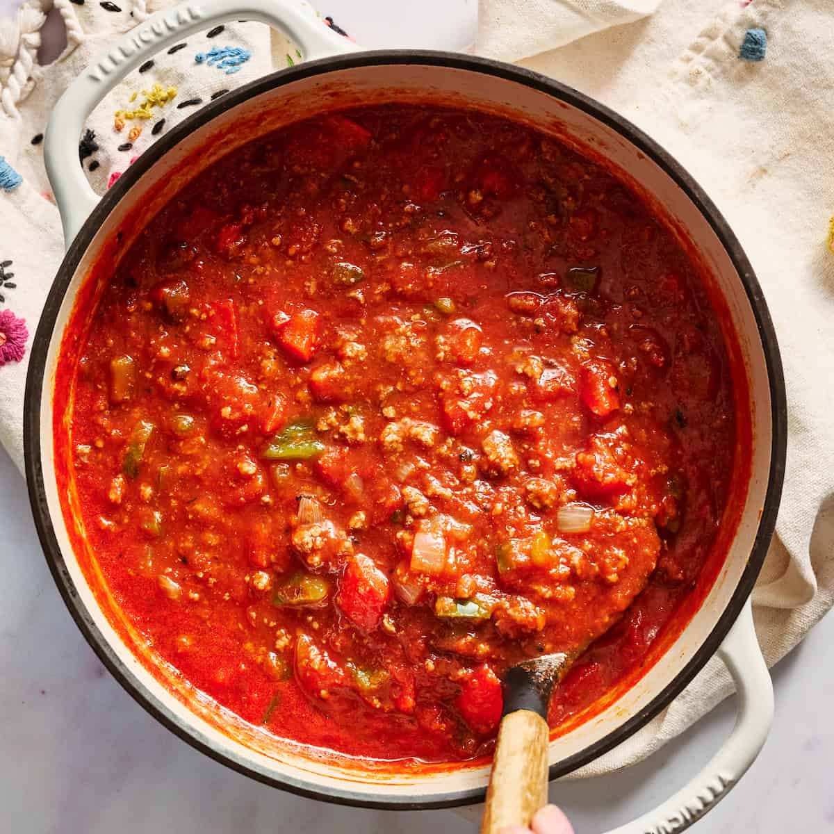 stuffed pepper soup finished after simmering