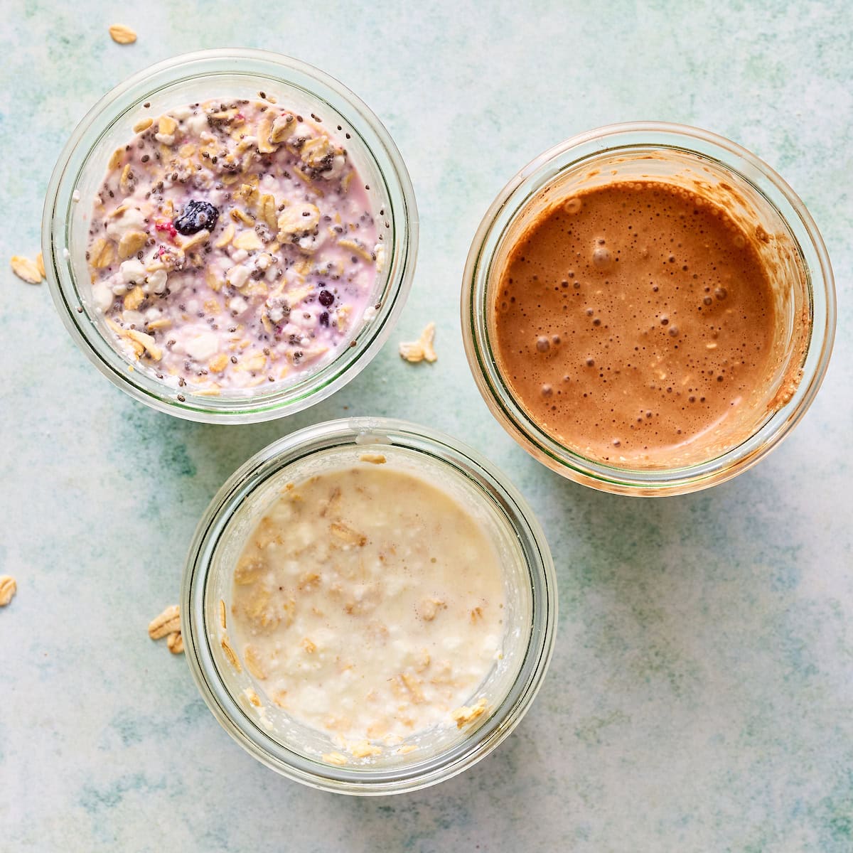 overnight oats with mix ins before refrigerating