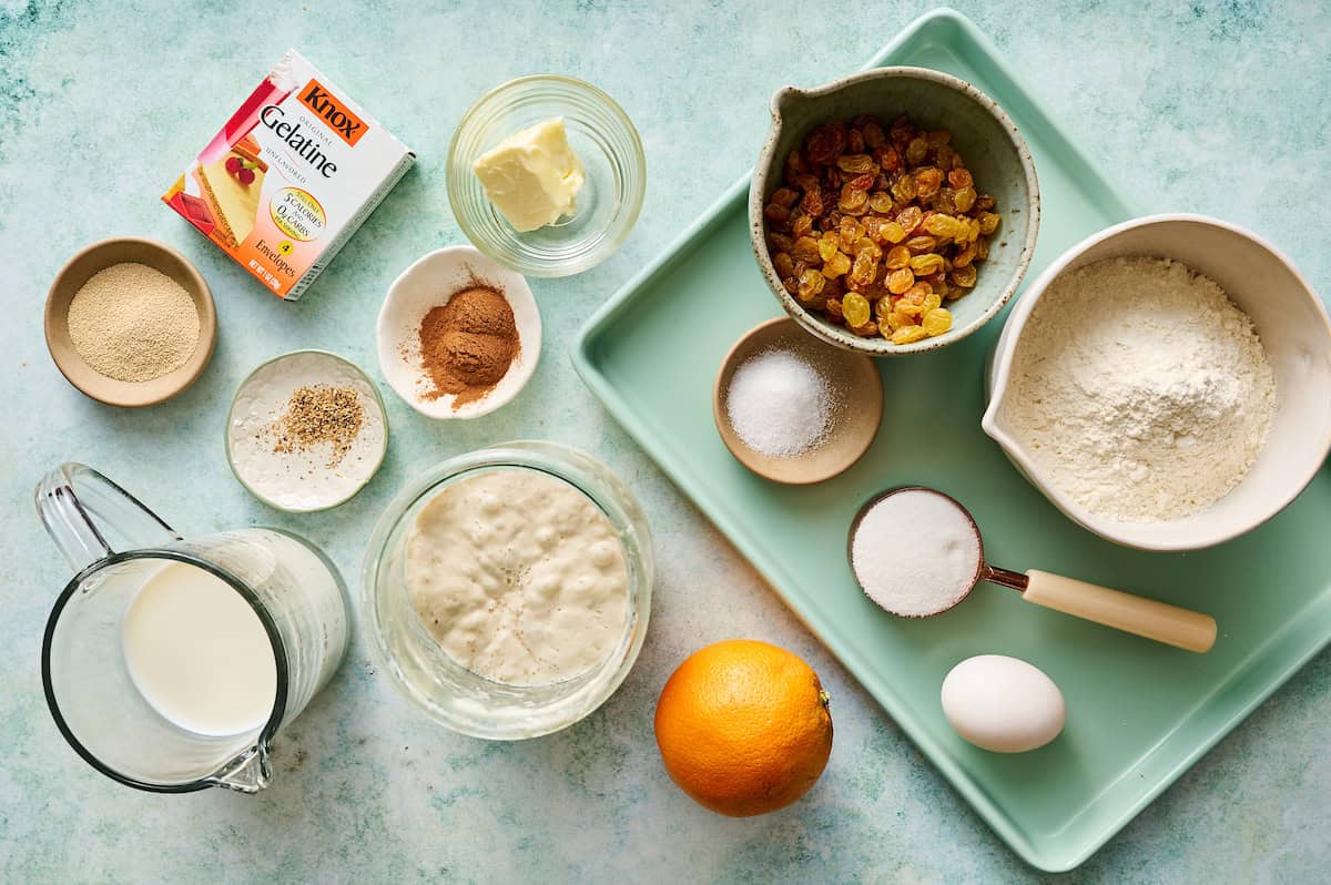 ingredients to make hot cross buns