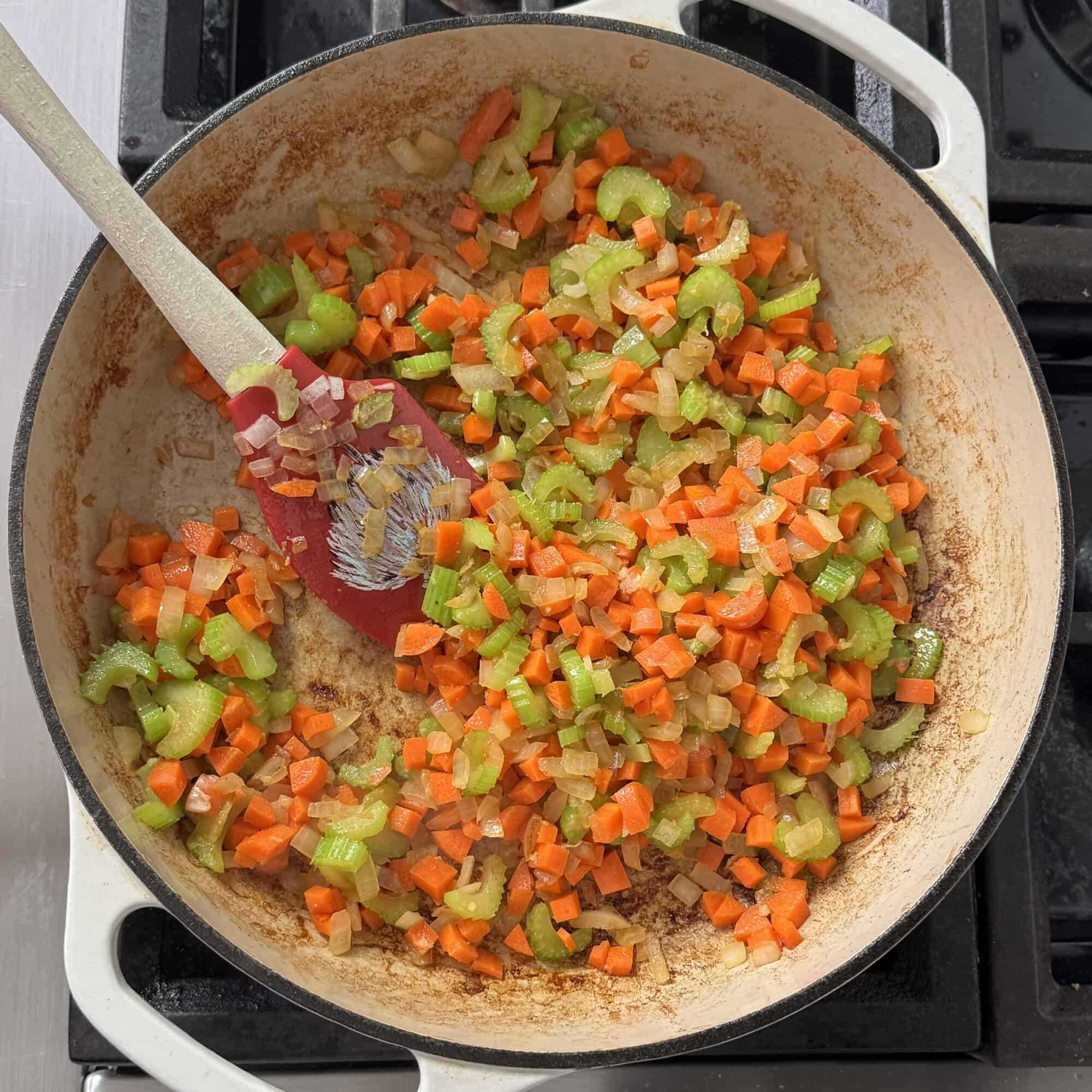 sauteed veggies in a large skillet
