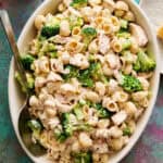 closeup of Chicken and Broccoli Pasta Salad