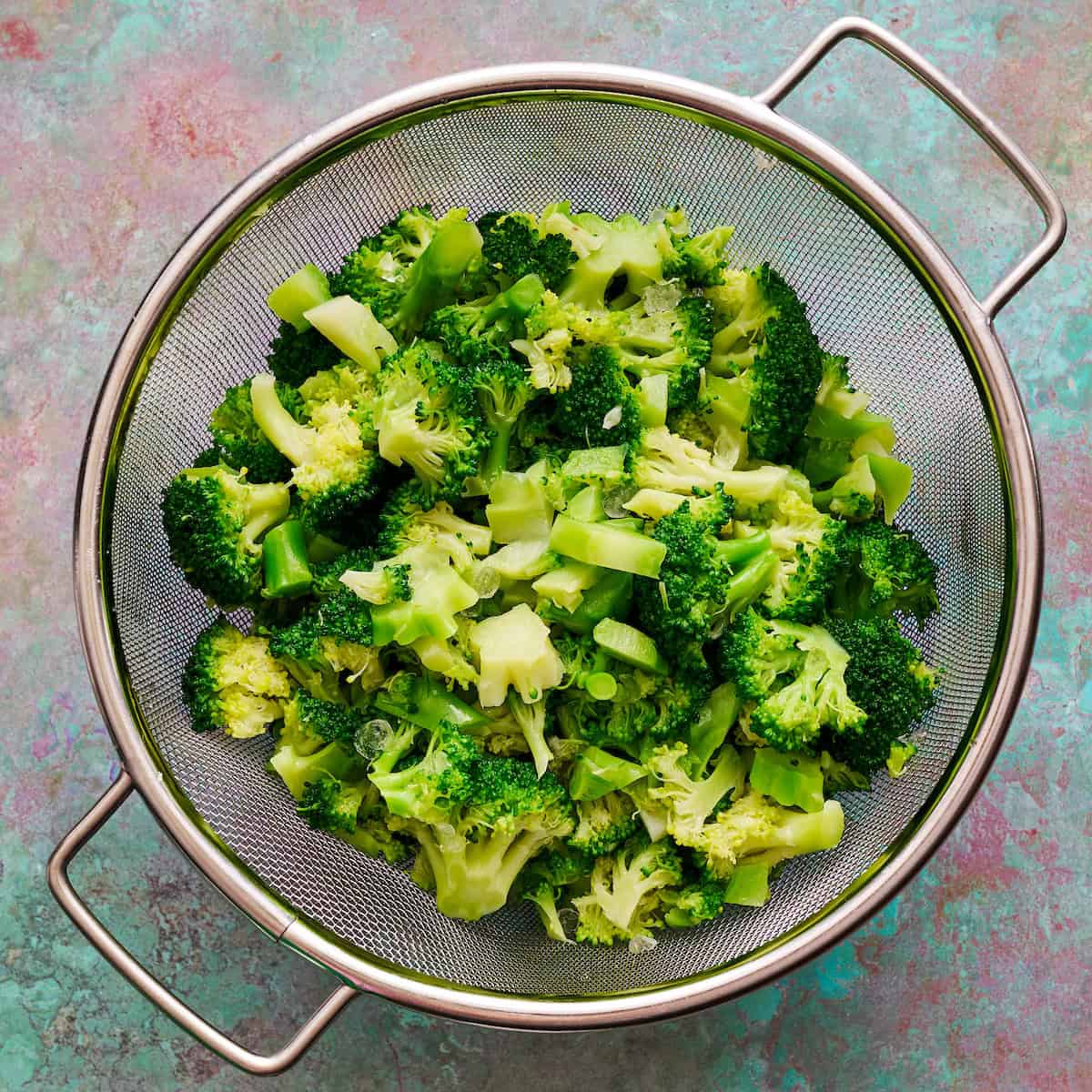 broccoli that's been blanched and drained