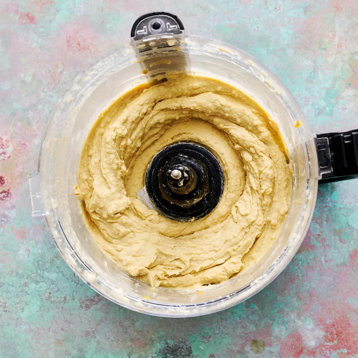 hummus blended before adding the water to smooth it out
