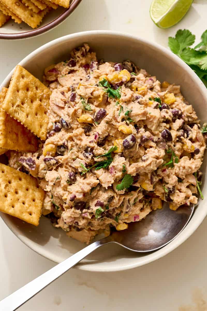 southwest chicken salad with crackers