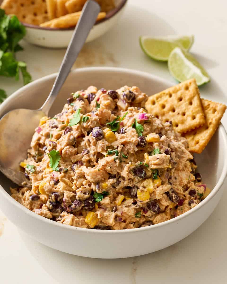 southwest chicken salad with crackers